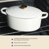 image:imageCrock Pot Artisan 7Quart Oval Dutch Oven With Lid Enameled Cast Iron Linen White With Gold Knob HeavyDuty Cookware for Baking Braising Roasting amp Slow CookingLinen White w Gold Knob