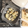 image:imageCrock Pot Northvale 53 Quart Ceramic Nonstick Saut Pan with Steamer Basket amp Lid Cast Aluminum Pan with Induction Base and SoftTouch Handle Sage GreenMatte Linen White