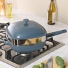 image:imageCrock Pot Northvale 53 Quart Ceramic Nonstick Saut Pan with Steamer Basket amp Lid Cast Aluminum Pan with Induction Base and SoftTouch Handle Sage GreenMatte Blue