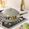 image:imageCrock Pot Northvale 53 Quart Ceramic Nonstick Saut Pan with Steamer Basket amp Lid Cast Aluminum Pan with Induction Base and SoftTouch Handle Sage GreenMatte Sage Green