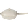 image:imageCrock Pot Northvale 53 Quart Ceramic Nonstick Saut Pan with Steamer Basket amp Lid Cast Aluminum Pan with Induction Base and SoftTouch Handle Sage GreenMatte Linen White