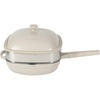 image:imageCrock Pot Northvale 53 Quart Ceramic Nonstick Saut Pan with Steamer Basket amp Lid Cast Aluminum Pan with Induction Base and SoftTouch Handle Sage GreenMatte Linen White
