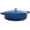 image:imageCrock Pot Artisan 5Quart Enameled Cast Iron Braiser Pan With Oven Safe Borosilicate Glass Lid Everyday Covered Skillet for Searing Roasting and Baking RedSapphire Blue