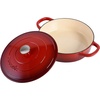 image:imageCrock Pot Artisan 5Quart Enameled Cast Iron Braiser Pan With Oven Safe Borosilicate Glass Lid Everyday Covered Skillet for Searing Roasting and Baking RedScarlet Red