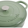 image:imageCrock Pot Artisan 5Quart Enameled Cast Iron Braiser Pan With Oven Safe Borosilicate Glass Lid Everyday Covered Skillet for Searing Roasting and Baking RedPistachio