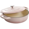 image:imageCrock Pot Artisan 5Quart Enameled Cast Iron Braiser Pan With Oven Safe Borosilicate Glass Lid Everyday Covered Skillet for Searing Roasting and Baking RedBlush Pink