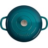 image:imageCrock Pot Artisan 5Quart Enameled Cast Iron Braiser Pan With Oven Safe Borosilicate Glass Lid Everyday Covered Skillet for Searing Roasting and Baking RedTeal Ombre