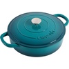 image:imageCrock Pot Artisan 5Quart Enameled Cast Iron Braiser Pan With Oven Safe Borosilicate Glass Lid Everyday Covered Skillet for Searing Roasting and Baking RedTeal Ombre