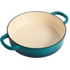 image:imageCrock Pot Artisan 5Quart Enameled Cast Iron Braiser Pan With Oven Safe Borosilicate Glass Lid Everyday Covered Skillet for Searing Roasting and Baking RedTeal Ombre