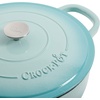 image:imageCrock Pot Artisan 5Quart Enameled Cast Iron Braiser Pan With Oven Safe Borosilicate Glass Lid Everyday Covered Skillet for Searing Roasting and Baking RedAqua