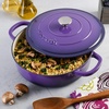 image:imageCrock Pot Artisan 5Quart Enameled Cast Iron Braiser Pan With Oven Safe Borosilicate Glass Lid Everyday Covered Skillet for Searing Roasting and Baking RedLavender Purple