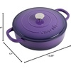 image:imageCrock Pot Artisan 5Quart Enameled Cast Iron Braiser Pan With Oven Safe Borosilicate Glass Lid Everyday Covered Skillet for Searing Roasting and Baking RedLavender Purple