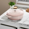 image:imageCrock Pot Artisan 5Quart Enameled Cast Iron Braiser Pan With Oven Safe Borosilicate Glass Lid Everyday Covered Skillet for Searing Roasting and Baking RedBlush Pink