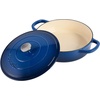 image:imageCrock Pot Artisan 5Quart Enameled Cast Iron Braiser Pan With Oven Safe Borosilicate Glass Lid Everyday Covered Skillet for Searing Roasting and Baking RedSapphire Blue