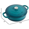 image:imageCrock Pot Artisan 5Quart Enameled Cast Iron Braiser Pan With Oven Safe Borosilicate Glass Lid Everyday Covered Skillet for Searing Roasting and Baking RedTeal Ombre