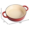 image:imageCrock Pot Artisan 5Quart Enameled Cast Iron Braiser Pan With Oven Safe Borosilicate Glass Lid Everyday Covered Skillet for Searing Roasting and Baking RedScarlet Red