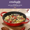 image:imageCrock Pot Artisan 5Quart Enameled Cast Iron Braiser Pan With Oven Safe Borosilicate Glass Lid Everyday Covered Skillet for Searing Roasting and Baking RedRed w Glass Lid