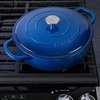 image:imageCrock Pot Artisan 5Quart Enameled Cast Iron Braiser Pan With Oven Safe Borosilicate Glass Lid Everyday Covered Skillet for Searing Roasting and Baking RedSapphire Blue