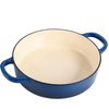image:imageCrock Pot Artisan 5Quart Enameled Cast Iron Braiser Pan With Oven Safe Borosilicate Glass Lid Everyday Covered Skillet for Searing Roasting and Baking RedSapphire Blue