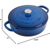 image:imageCrock Pot Artisan 5Quart Enameled Cast Iron Braiser Pan With Oven Safe Borosilicate Glass Lid Everyday Covered Skillet for Searing Roasting and Baking RedSapphire Blue