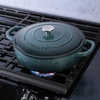image:imageCrock Pot Artisan 5Quart Enameled Cast Iron Braiser Pan With Oven Safe Borosilicate Glass Lid Everyday Covered Skillet for Searing Roasting and Baking RedSlate Gray