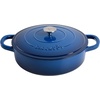image:imageCrock Pot Artisan 5Quart Enameled Cast Iron Braiser Pan With Oven Safe Borosilicate Glass Lid Everyday Covered Skillet for Searing Roasting and Baking RedSapphire Blue