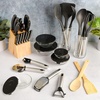 image:imageGibson Home 95 Piece Kitchen in a Box Pots and Pans Cookware Plates and Bowls Dinnerware Cutlery Knife Block Flatware Utensils Tools amp Gadgets Storage Glasses SetWhite 95pc