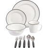 image:imageGibson Home 95 Piece Kitchen in a Box Pots and Pans Cookware Plates and Bowls Dinnerware Cutlery Knife Block Flatware Utensils Tools amp Gadgets Storage Glasses SetWhite 95pc