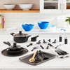 image:imageGibson Home 95 Piece Kitchen in a Box Pots and Pans Cookware Plates and Bowls Dinnerware Cutlery Knife Block Flatware Utensils Tools amp Gadgets Storage Glasses SetBlack 59pc