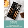 image:imageGibson Home Barbeque Pro 8Piece BBQ Tool Set with Acacia Wood Handles and Aluminum Storage Case  Grill Accessories KitStainless Steel w Acacia Wood 8Piece Set