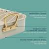 image:imageGibson Home Broxton 2Piece Nonstick Roaster Pan with Rack  16 x 12 Inch Mint Green Turkey Roasting Pan with Cast Aluminum Gold Handles  OvenSafe EasyClean Holiday CookwareMint Green