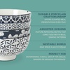 image:imageGibson Home Castle Way 4Piece Large Serving Bowl Set 8 Inch Round Stoneware Bowls Blue amp White Assorted Pattern Decorative Everyday UseAssorted BlueWhite Pattern Castle Way