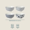 image:imageGibson Home Castle Way 4Piece Large Serving Bowl Set 8 Inch Round Stoneware Bowls Blue amp White Assorted Pattern Decorative Everyday UseAssorted BlueWhite Pattern Castle Way