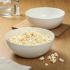 image:imageGibson Home Castle Way 4Piece Large Serving Bowl Set 8 Inch Round Stoneware Bowls Blue amp White Assorted Pattern Decorative Everyday UseWhtie Great Essentials