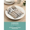 image:imageGibson Home Cowper Flatware Utensil Set 20PieceStainless Steel Silverware Service for 4  Polished Hammered Design