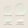 image:imageGibson Home Lindendale 16 Piece Porcelain Ceramic Plates and Bowls Dishes Scratch and Chip Resistant Service for 4 Dinnerware Set  WhiteLindendale White