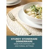 image:imageGibson Home Lindendale 16 Piece Porcelain Ceramic Plates and Bowls Dishes Scratch and Chip Resistant Service for 4 Dinnerware Set  WhiteLindendale White