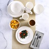 image:imageGibson Home Lindendale 16 Piece Porcelain Ceramic Plates and Bowls Dishes Scratch and Chip Resistant Service for 4 Dinnerware Set  WhiteWhite Embossed  Amelia Court