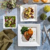 image:imageGibson Home Lindendale 16 Piece Porcelain Ceramic Plates and Bowls Dishes Scratch and Chip Resistant Service for 4 Dinnerware Set  WhiteWhite Hard Square