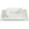image:imageGibson Home Lindendale 16 Piece Porcelain Ceramic Plates and Bowls Dishes Scratch and Chip Resistant Service for 4 Dinnerware Set  WhiteWhite Hard Square