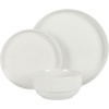 image:imageGibson Home Lindendale 16 Piece Porcelain Ceramic Plates and Bowls Dishes Scratch and Chip Resistant Service for 4 Dinnerware Set  WhiteWhite Round  18pcs