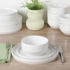 image:imageGibson Home Lindendale 16 Piece Porcelain Ceramic Plates and Bowls Dishes Scratch and Chip Resistant Service for 4 Dinnerware Set  WhiteWhite Round  18pcs
