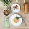 image:imageGibson Home Lindendale 16 Piece Porcelain Ceramic Plates and Bowls Dishes Scratch and Chip Resistant Service for 4 Dinnerware Set  WhiteWhite Round  18pcs