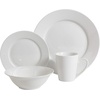 image:imageGibson Home Lindendale 16 Piece Porcelain Ceramic Plates and Bowls Dishes Scratch and Chip Resistant Service for 4 Dinnerware Set  WhiteWhite Round  Amelia Court