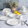 image:imageGibson Home Lindendale 16 Piece Porcelain Ceramic Plates and Bowls Dishes Scratch and Chip Resistant Service for 4 Dinnerware Set  WhiteWhite Round  Amelia Court