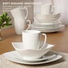 image:imageGibson Home Lindendale 16 Piece Porcelain Ceramic Plates and Bowls Dishes Scratch and Chip Resistant Service for 4 Dinnerware Set  WhiteZen Buffet White