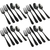 image:imageGibson Home Ravidia Black Heavy Gauge Flatware Cutlery Silverware Set 20 Pieces Stainless Steel Colorful Utensils Tableware Set Service for 4Black