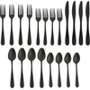 image:imageGibson Home Ravidia Black Heavy Gauge Flatware Cutlery Silverware Set 20 Pieces Stainless Steel Colorful Utensils Tableware Set Service for 4Black