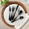 image:imageGibson Home Ravidia Black Heavy Gauge Flatware Cutlery Silverware Set 20 Pieces Stainless Steel Colorful Utensils Tableware Set Service for 4Black