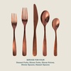 image:imageGibson Home Ravidia Black Heavy Gauge Flatware Cutlery Silverware Set 20 Pieces Stainless Steel Colorful Utensils Tableware Set Service for 4Hulton Copper Polish